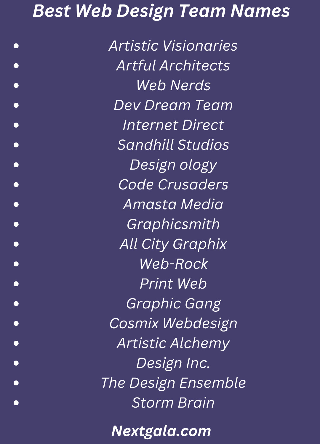 Web Design Team Names