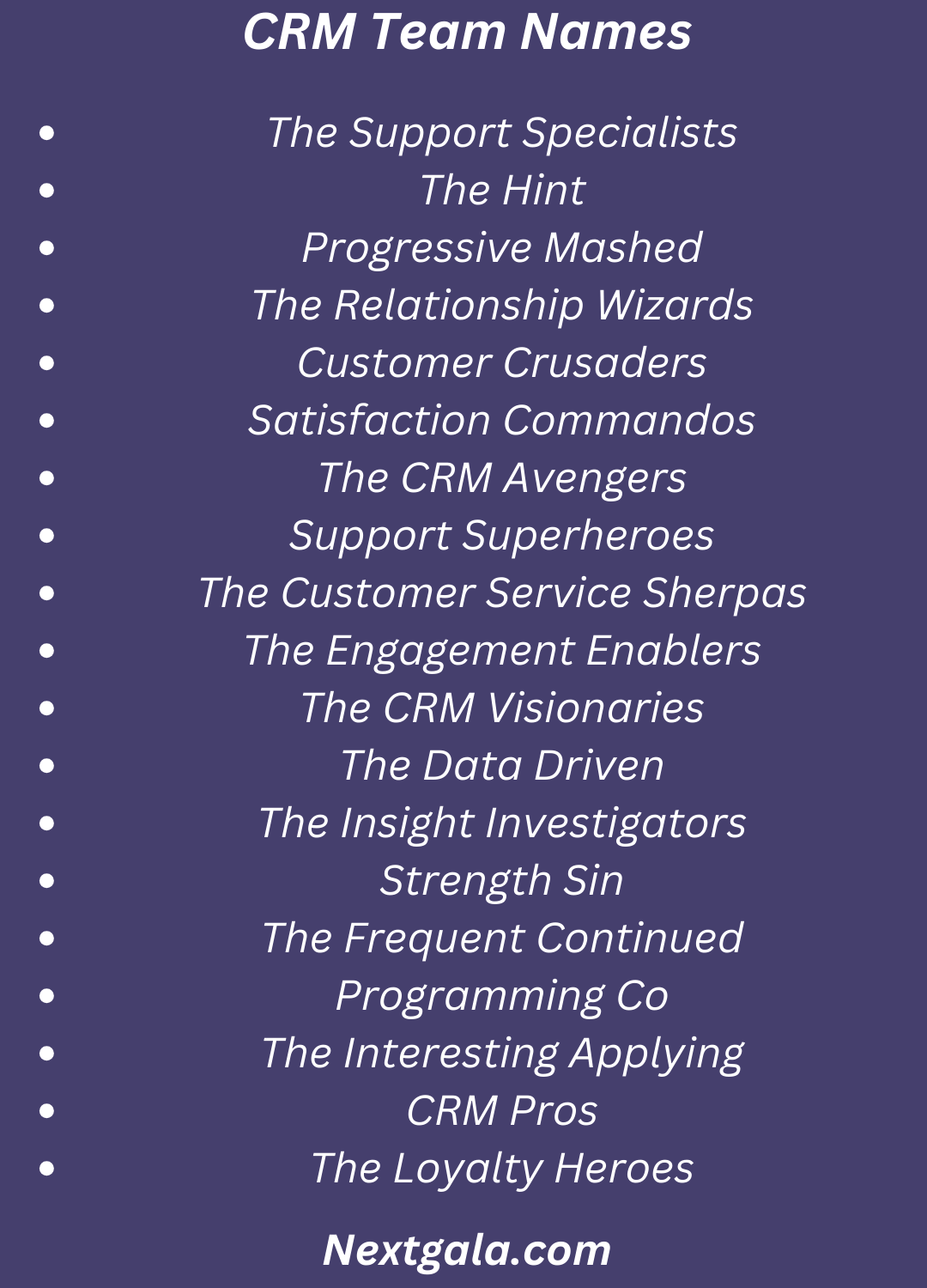 CRM Team Names