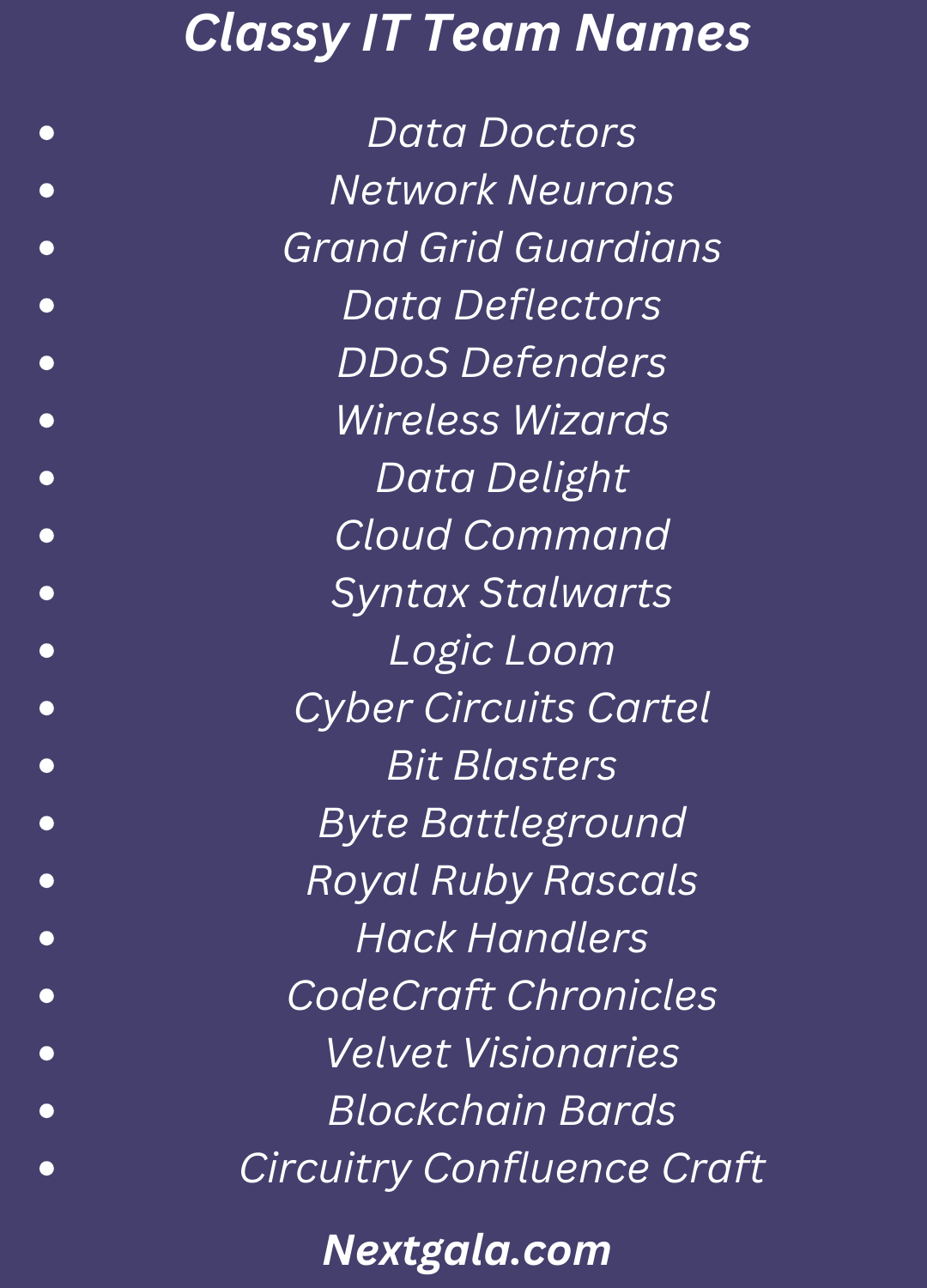 IT Team Names