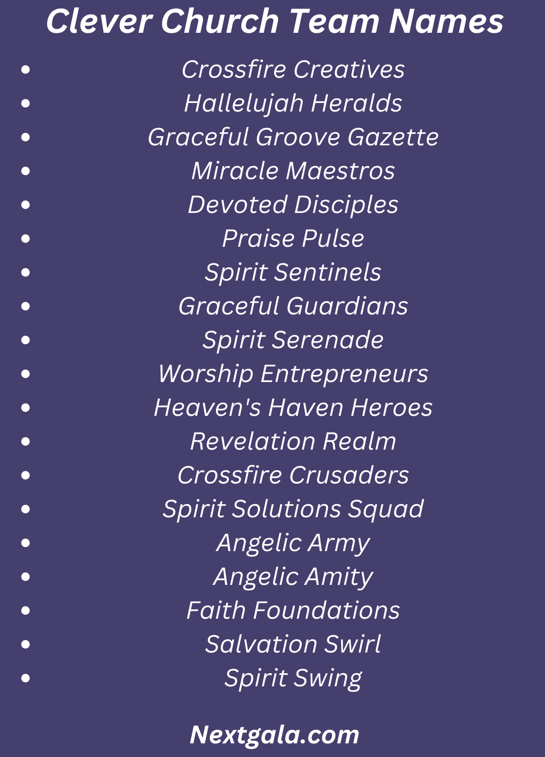 Clever Church Team Names 