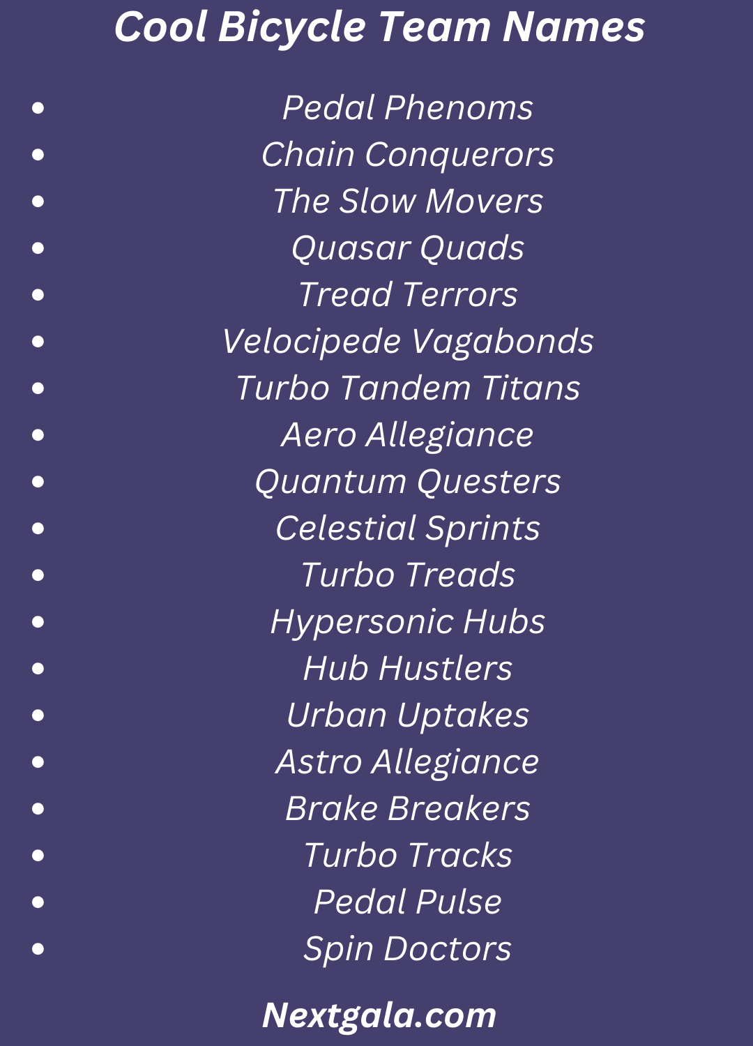 Bicycle Team Names