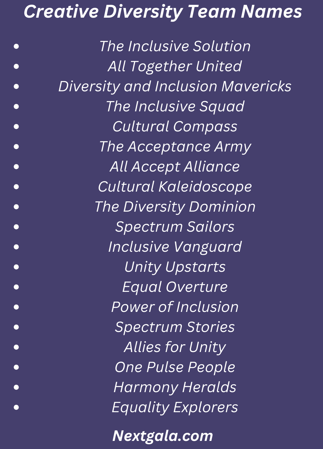 Diversity Team Names