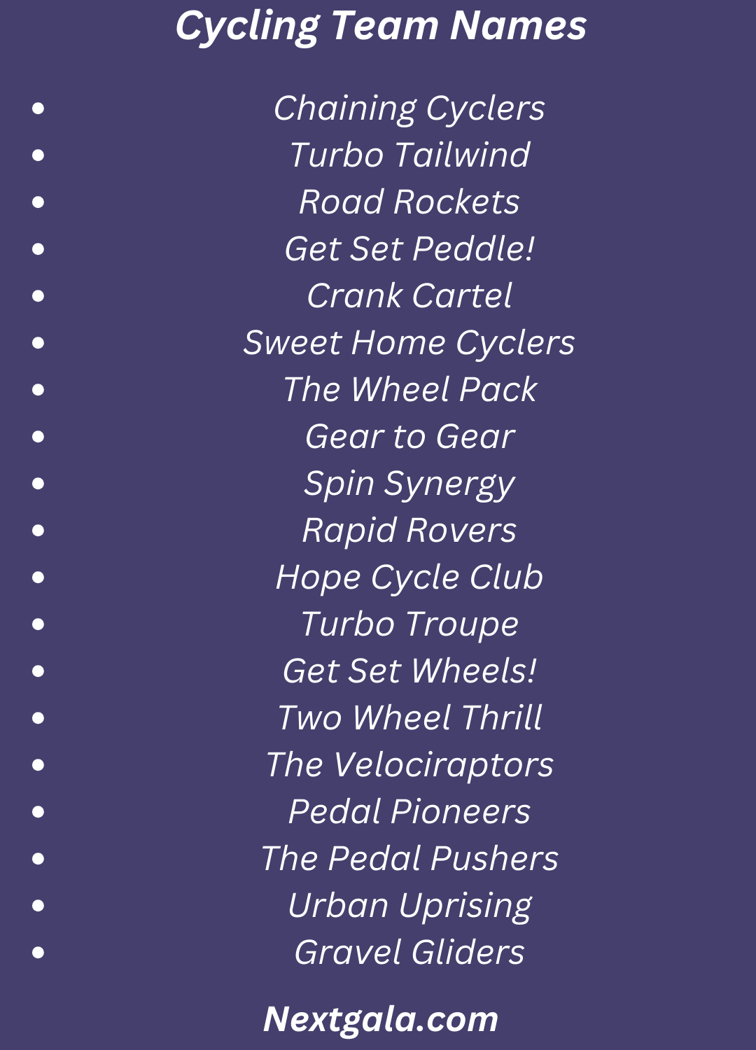 Cycling Team Names