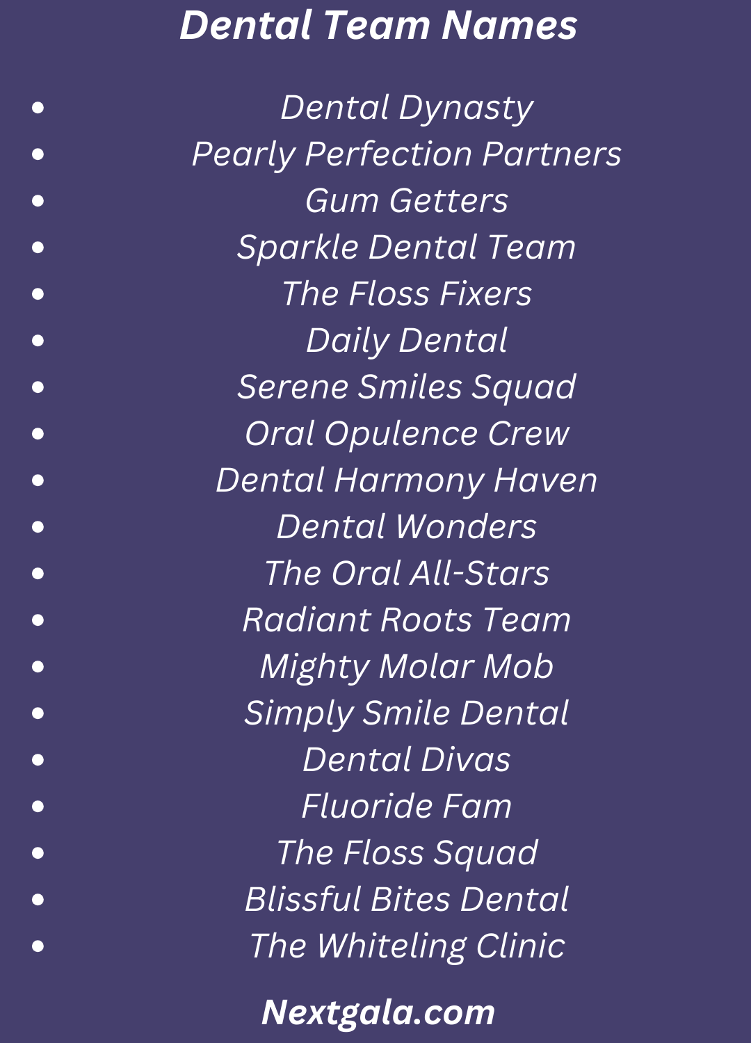 Dental Team Names