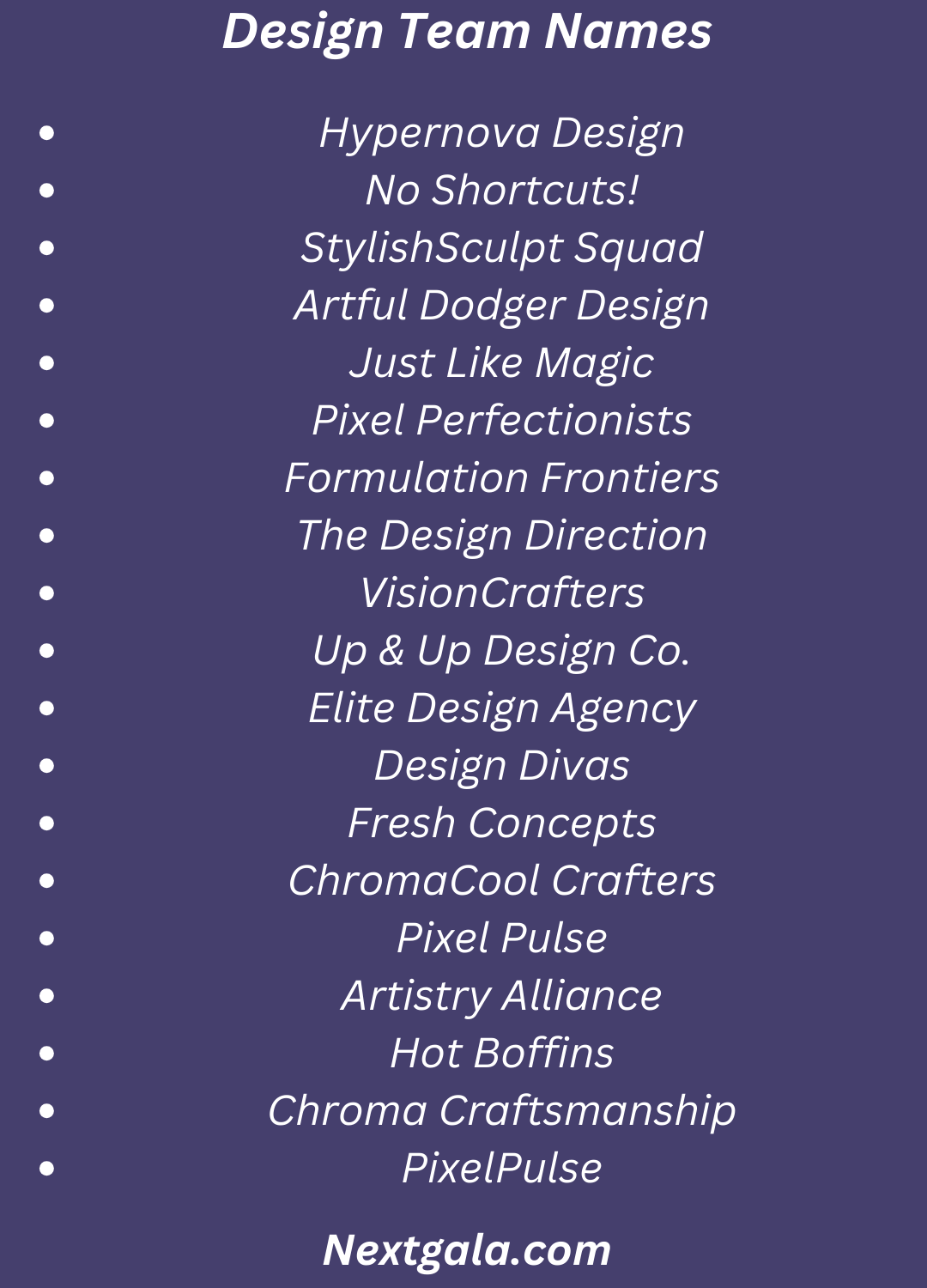 Design Team Names