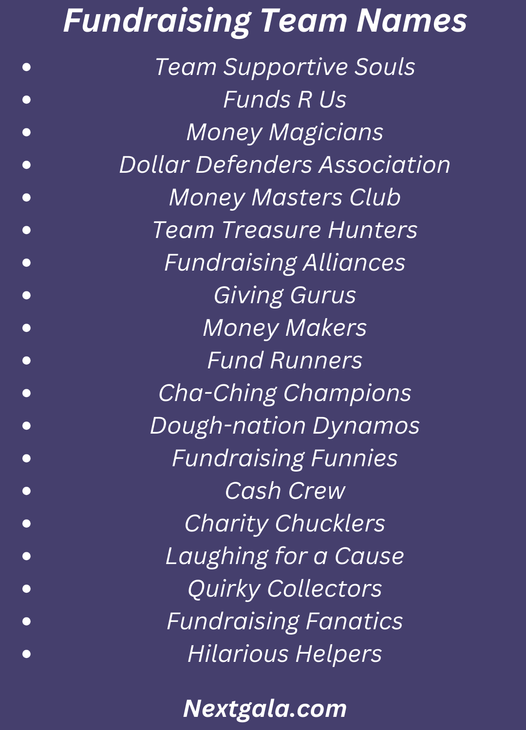 Fundraising Team Names