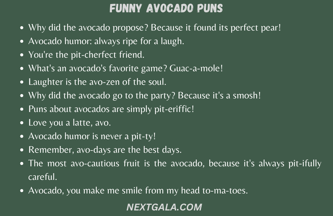 Funny Avocado Puns