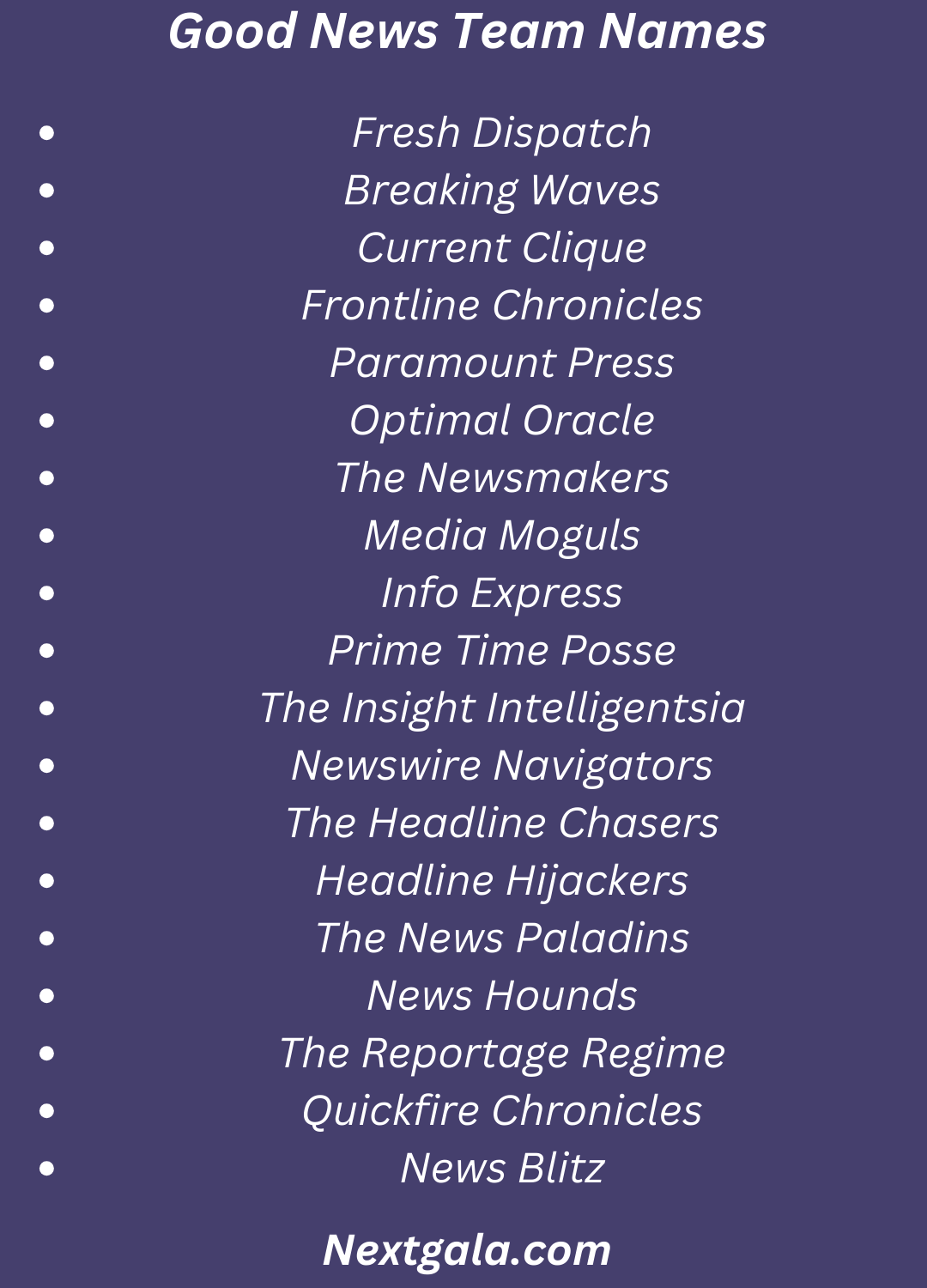 News Team Names