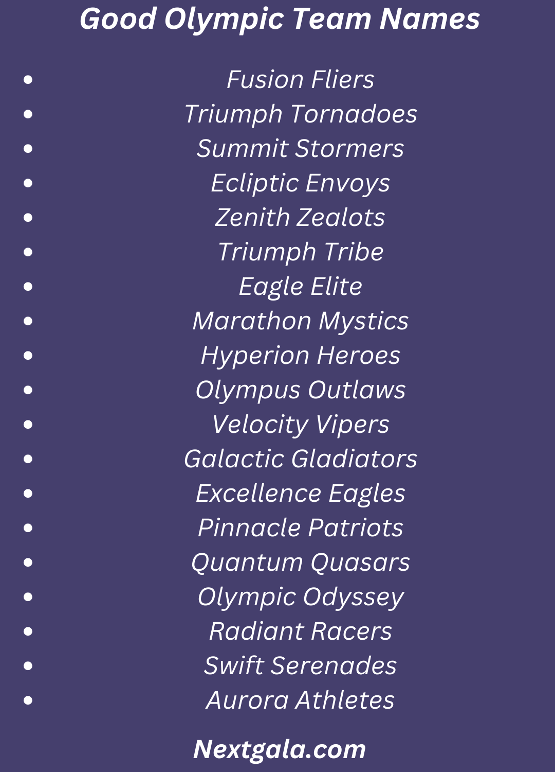 Olympic Team Names