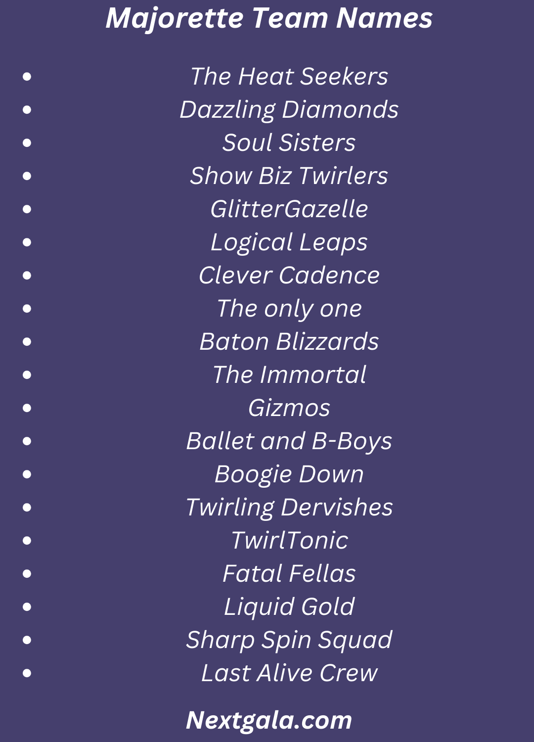 Majorette Team Names