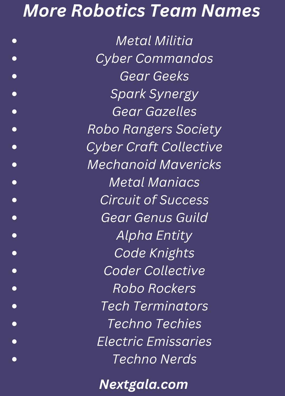 Robotics Team Names