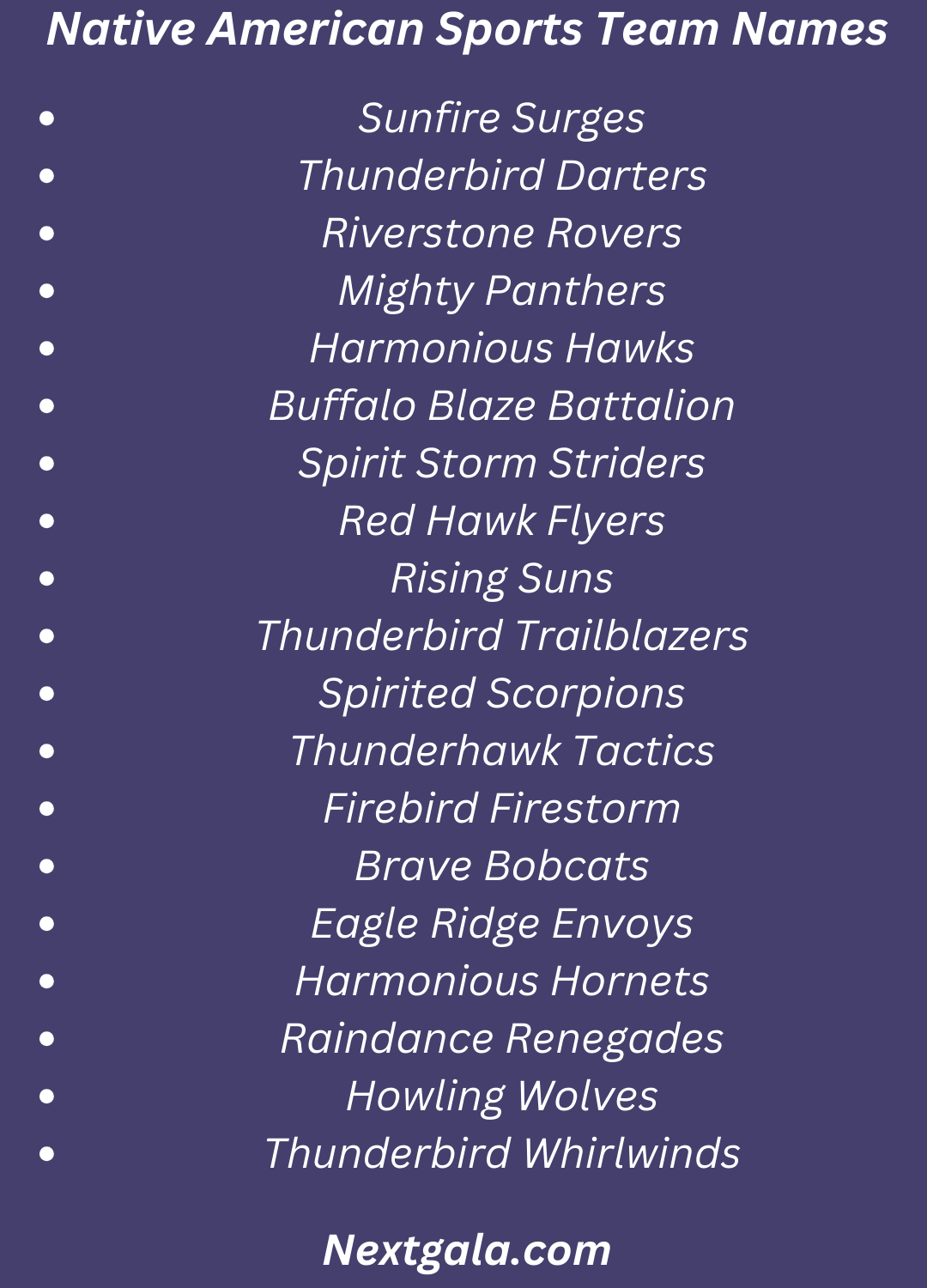 Native American Sports Team Names 