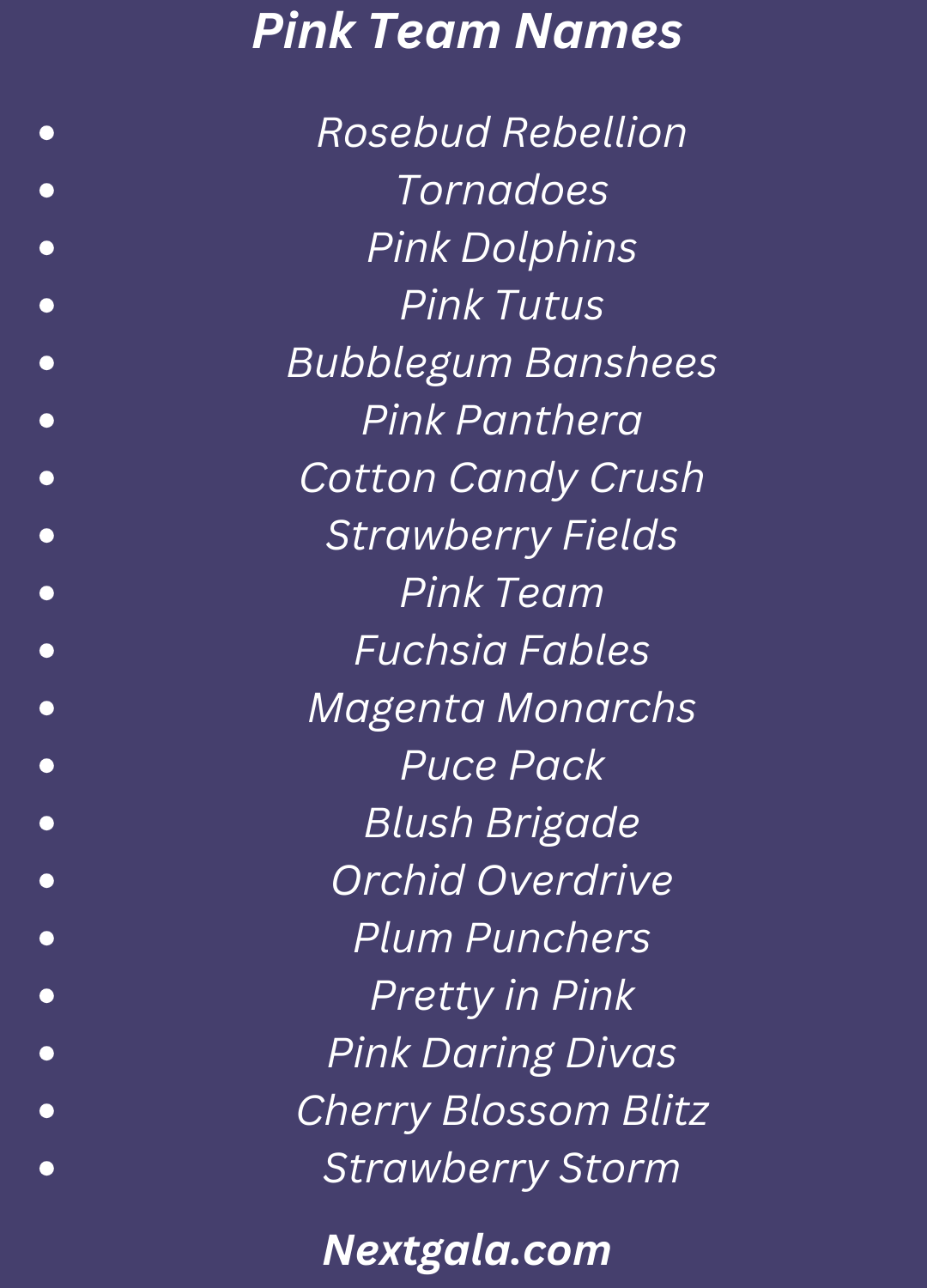 Pink Team Names