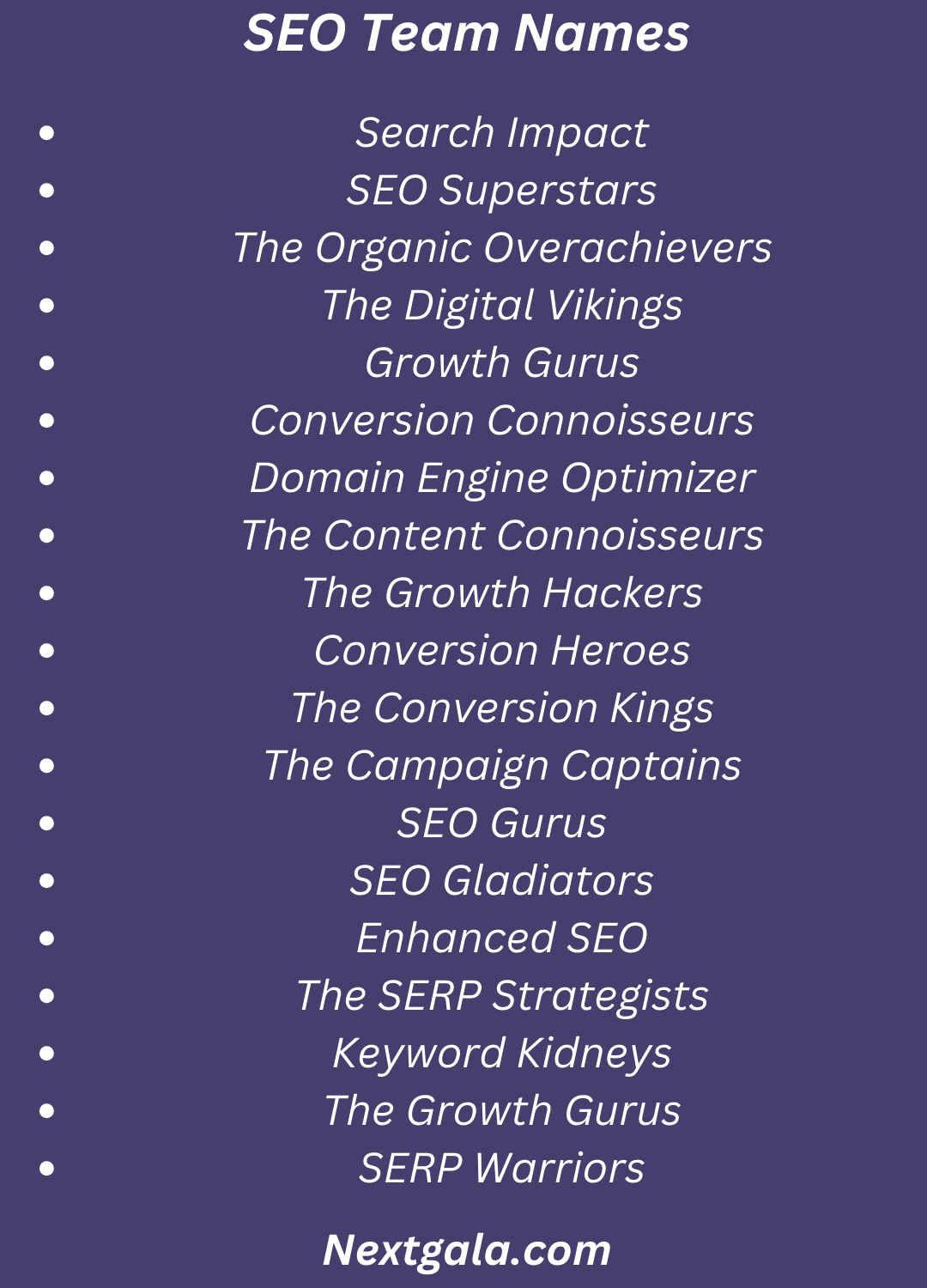 SEO Team Names