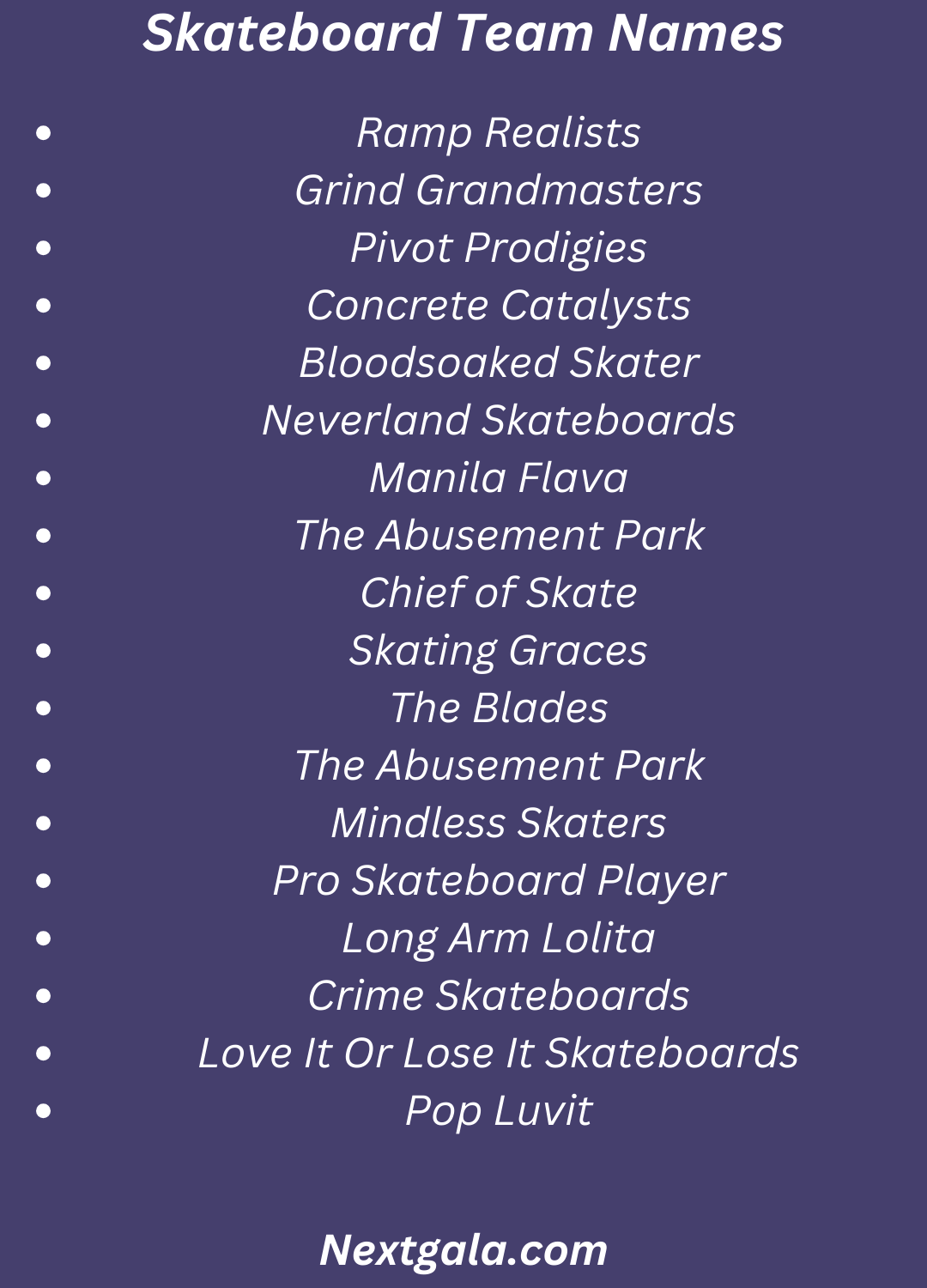 Skateboard Team Names