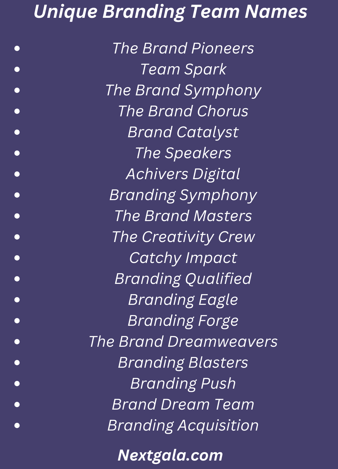 Branding Team Names