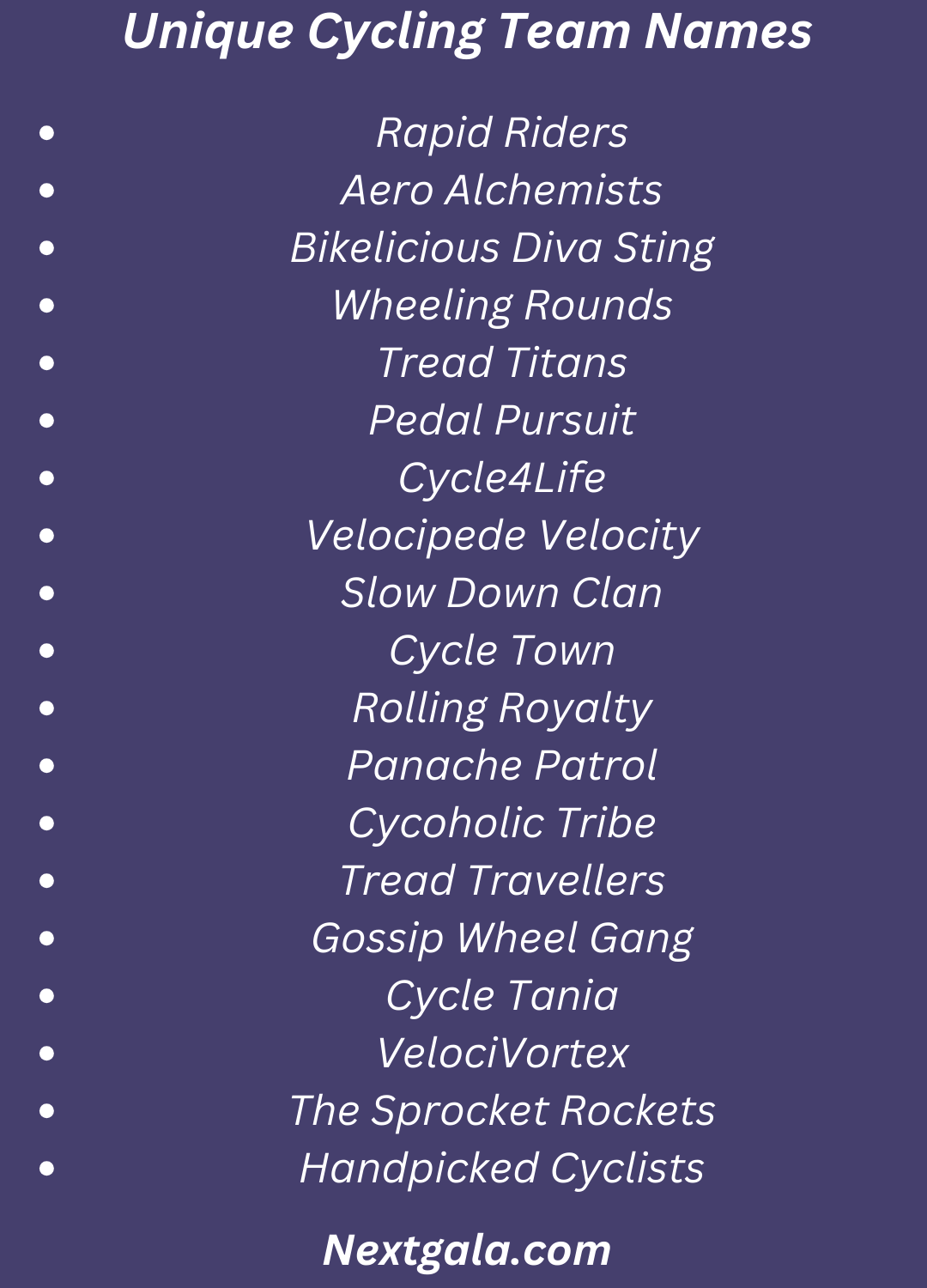 Cycling Team Names