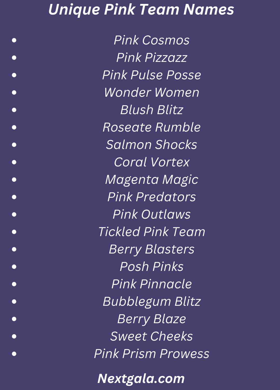 Pink Team Names