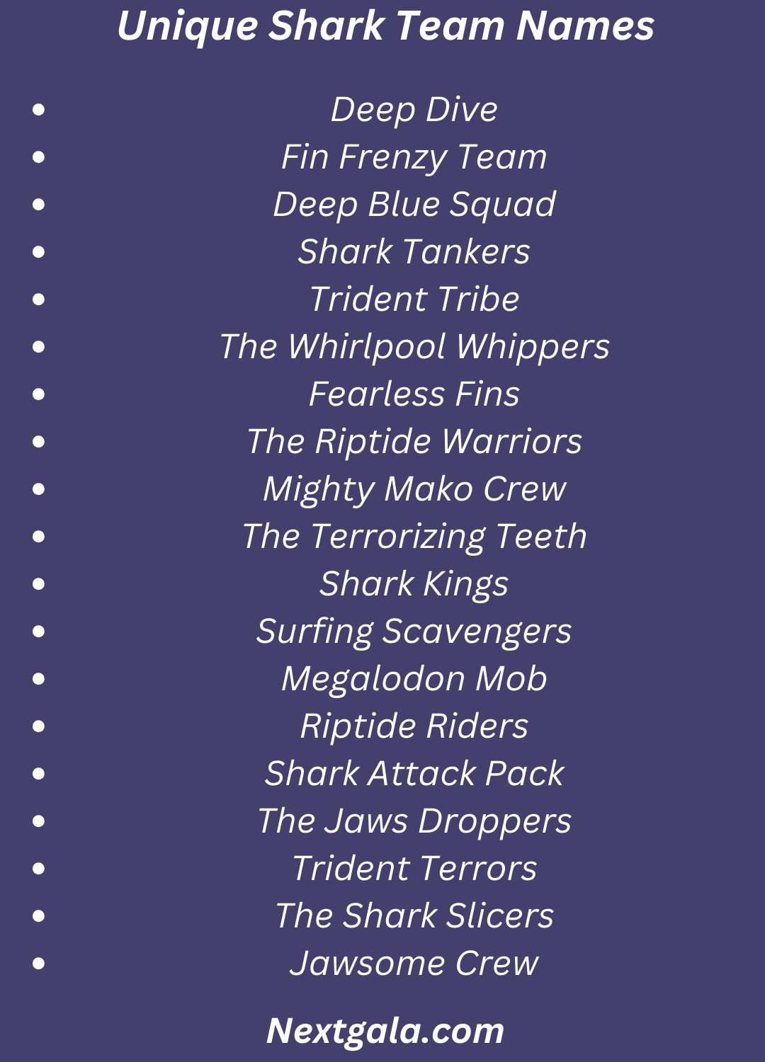 Shark Team Names