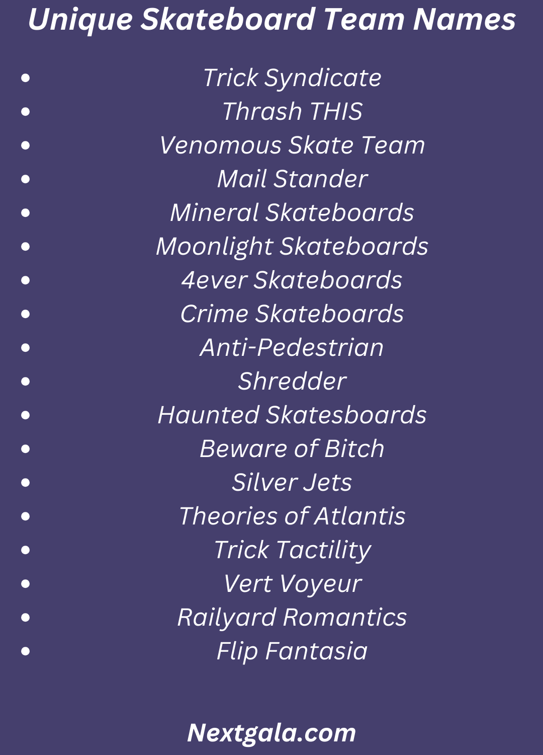 Skateboard Team Names