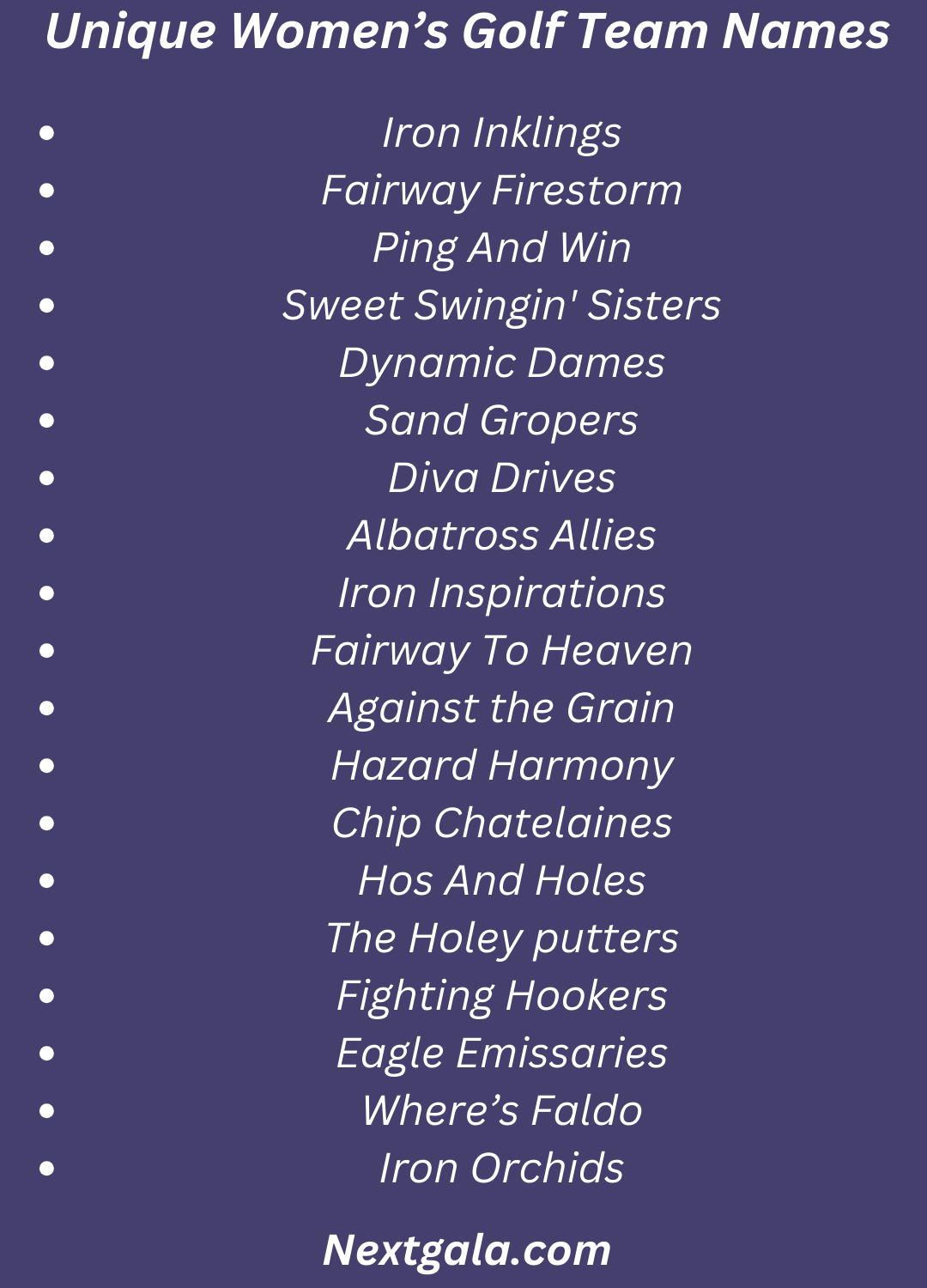 Women’s Golf Team Names