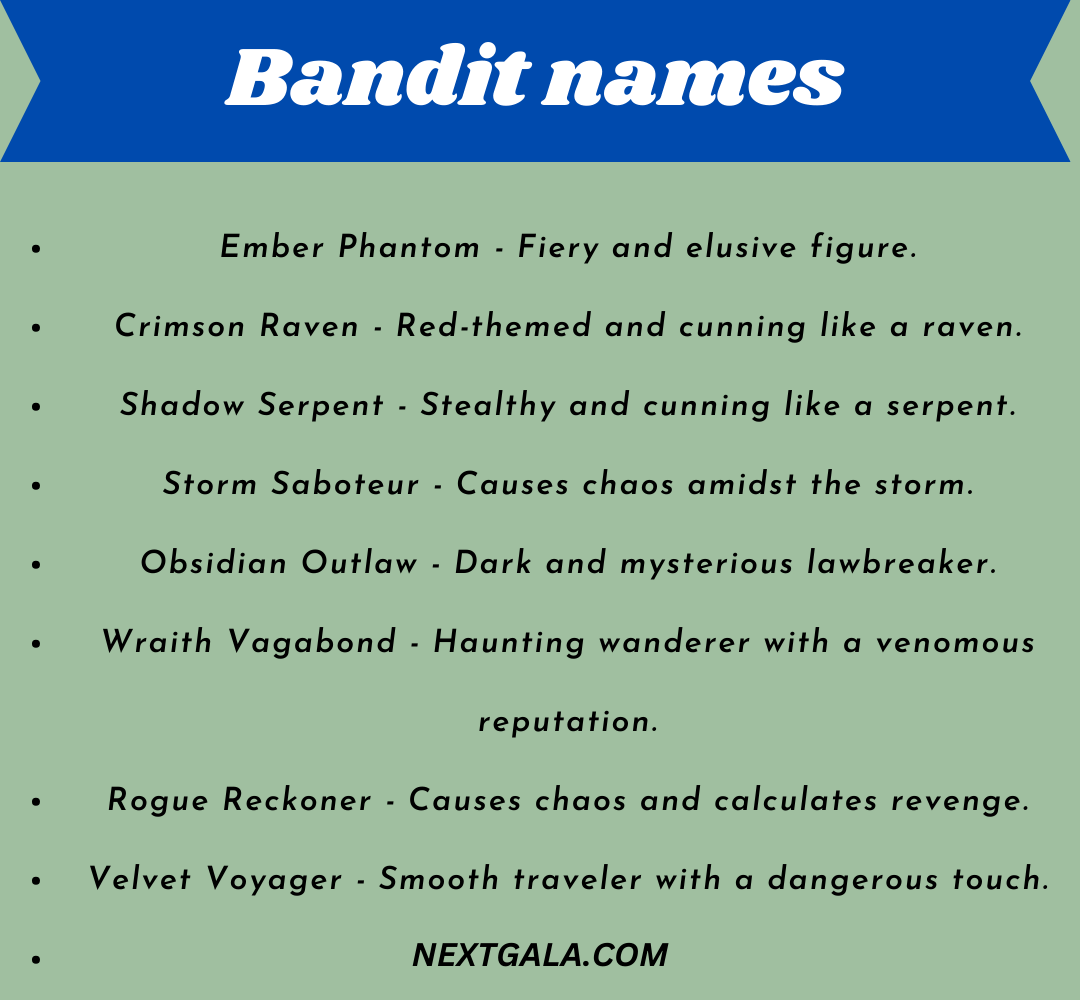 Bandit names