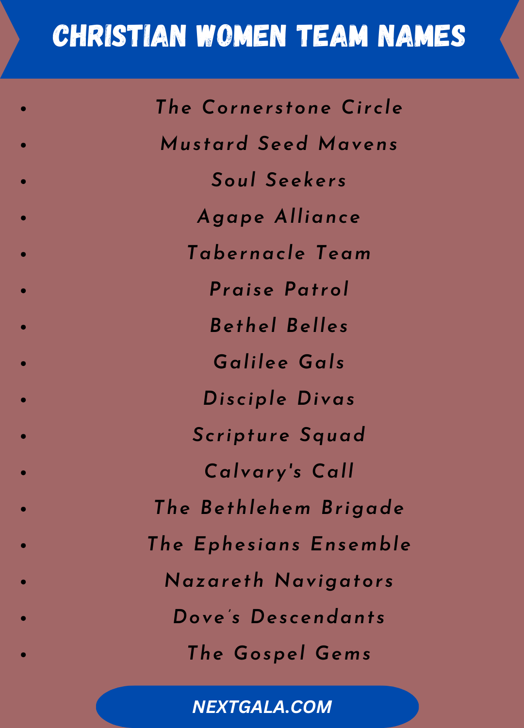 Christian Women Team Names