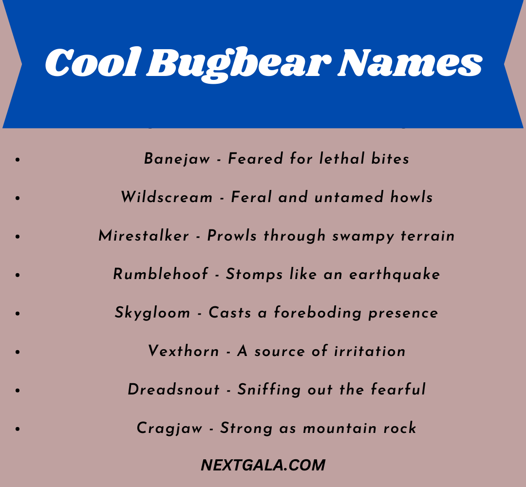 Bugbear Names 
