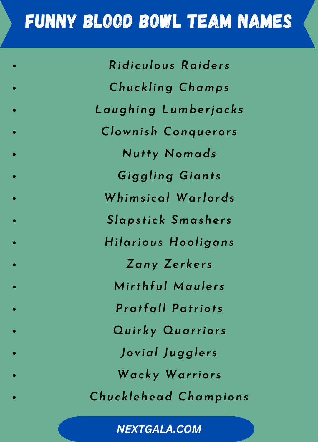 Funny Blood Bowl Team Names