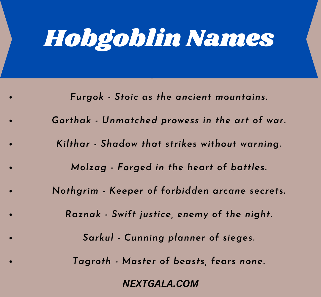 Hobgoblin Names