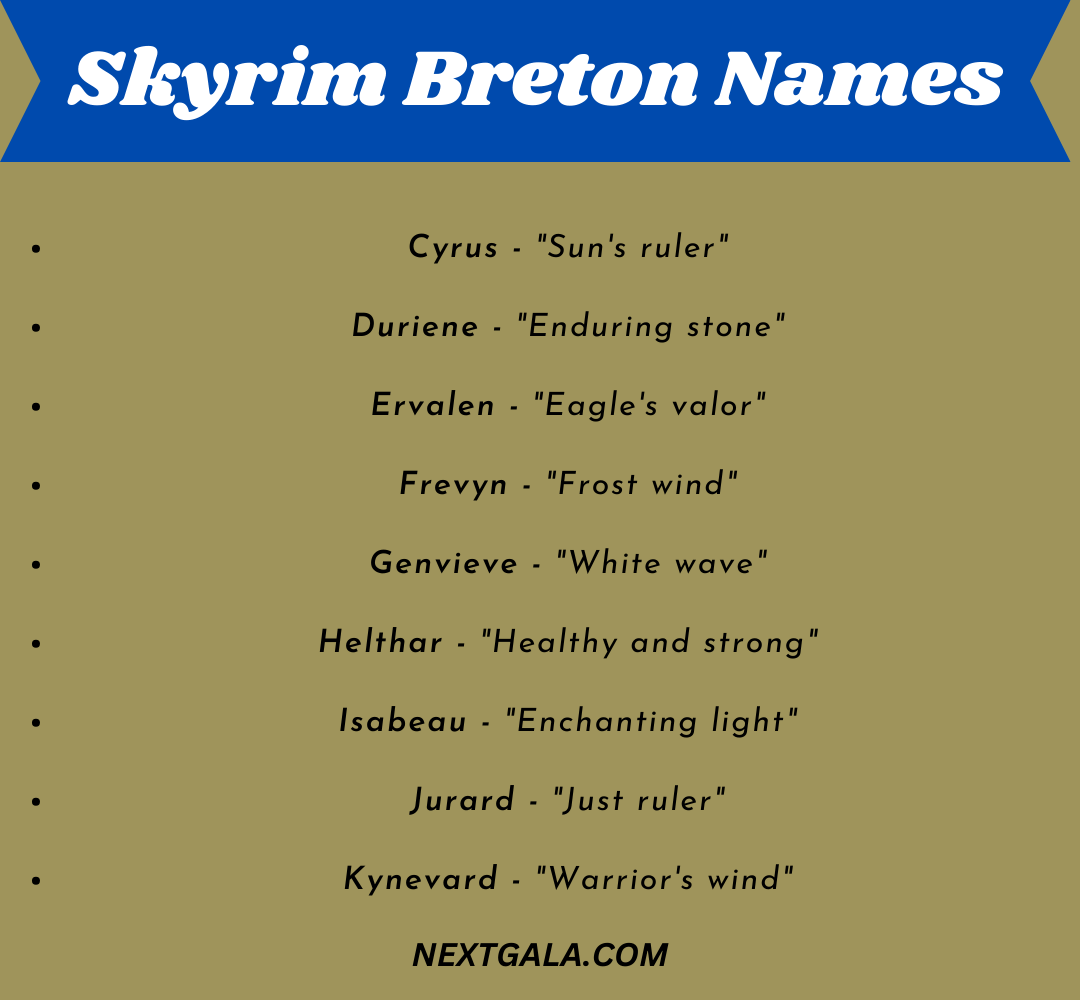 Skyrim Breton Names